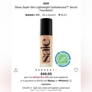 Saie Glowy Super Skin Serum Foundation
